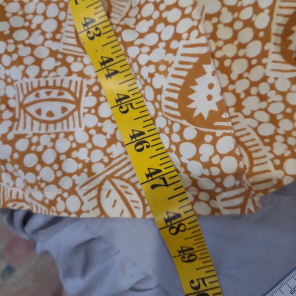 Vintage Starina Women SZ M Marigold floral Midi dress modest button down pockets - Picture 11 of 11